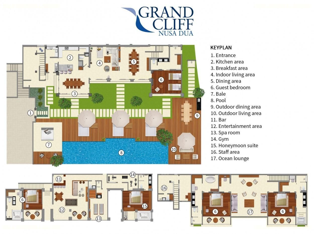 Villa Grand Cliff Nusa Dua Floor Plan